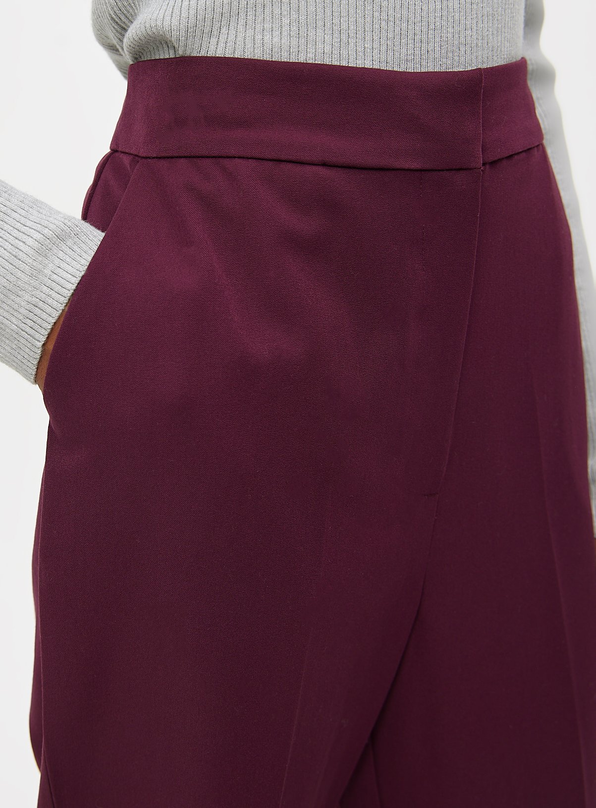 Dark Red Tailored Straight Leg Trousers 12R - Image 3 thumbnail